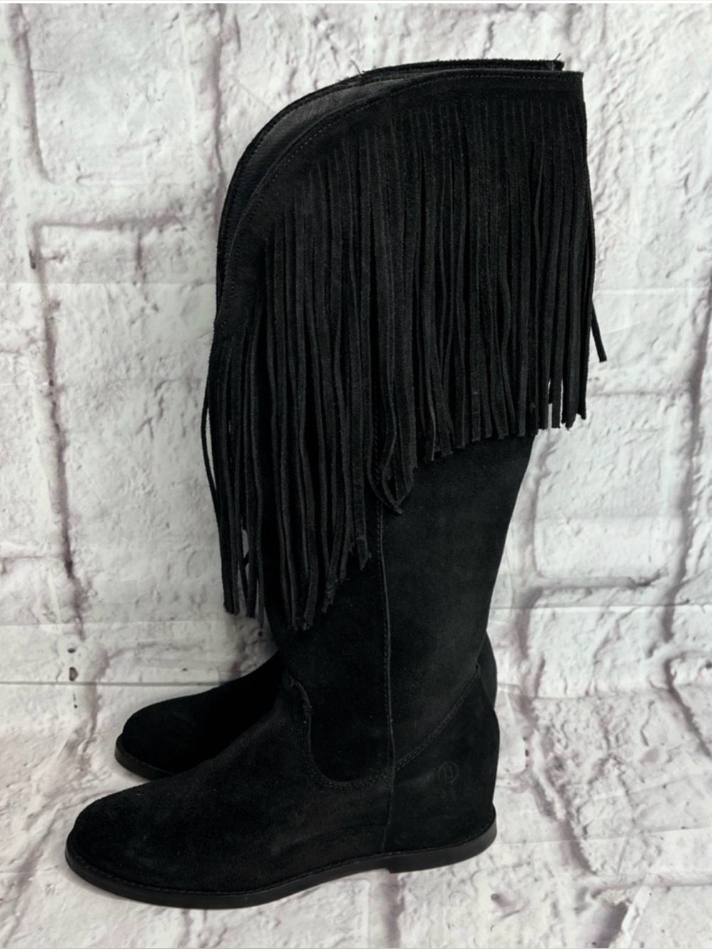Dingo Hassie women’s Black Suede Fringe Knee-High Women's Boots size 6M